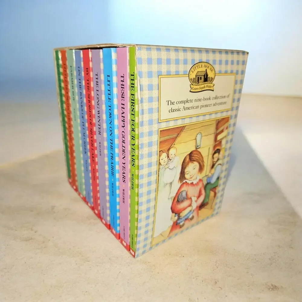 Little House on the Prairie Laura Ingalls Wilder 9-Book Gingham Box Set Vintage